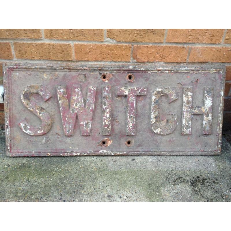 Old Railway Metal SWITCH Sign
