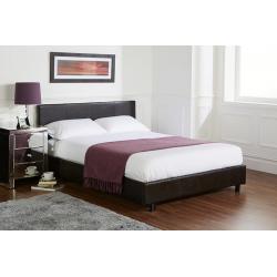 **Brand New**Kingsize Leather Bed With Crown Orthopaedic 12inch Dual Sided Mattress**Special Offer**
