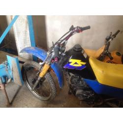Suzuki TS 50 field bike, 1990's model in running order with some spares.