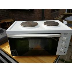 Belling table top electric oven and grill with double hob