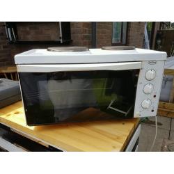 Belling table top electric oven and grill with double hob
