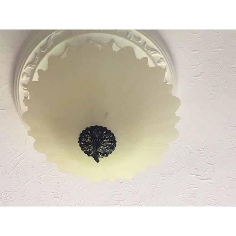 ivory/cream glass light fitting