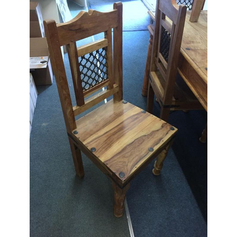 Solid Hard Wood Dining Table & 6 Chairs