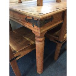 Solid Hard Wood Dining Table & 6 Chairs