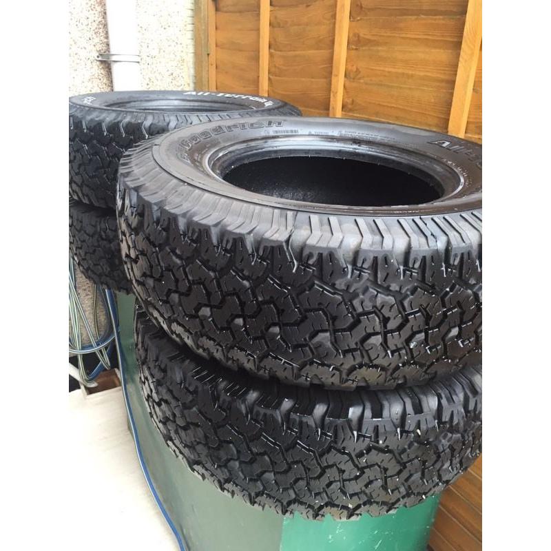 BF GOODRICH TYRES 265 70 16 x4 ALL TERRAIN