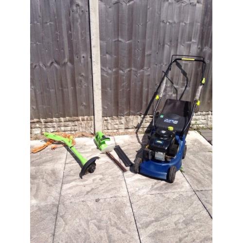 Challenge Extreme Garden Bundle! Petrol Lawnmower,Strimmer,Hedge Cutter!