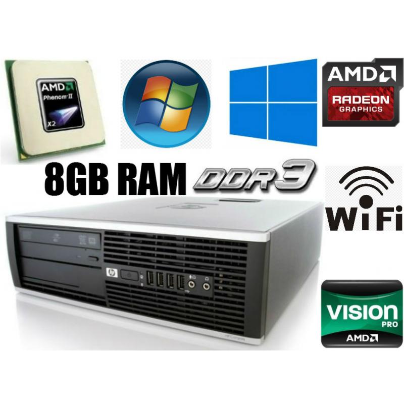 8GB Ram DDR3, HP PC Desktop, AMD 3.0GHz, 250GB HD, Minecraft,WiFi