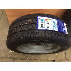 Trailer rims and tyres x2