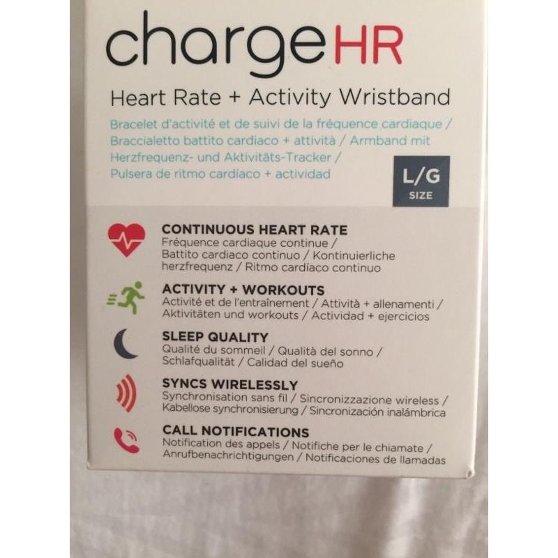 fitbit charge HR Black Size Large BRAND NEW AND NEVER BEEN OPENED