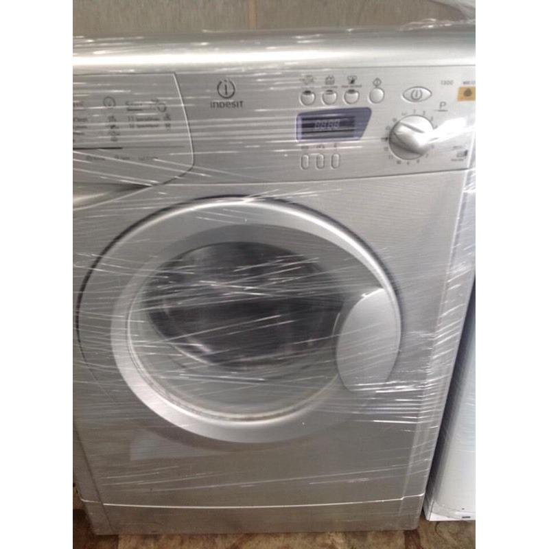 Silver Indesit washing machine delivered and fitted