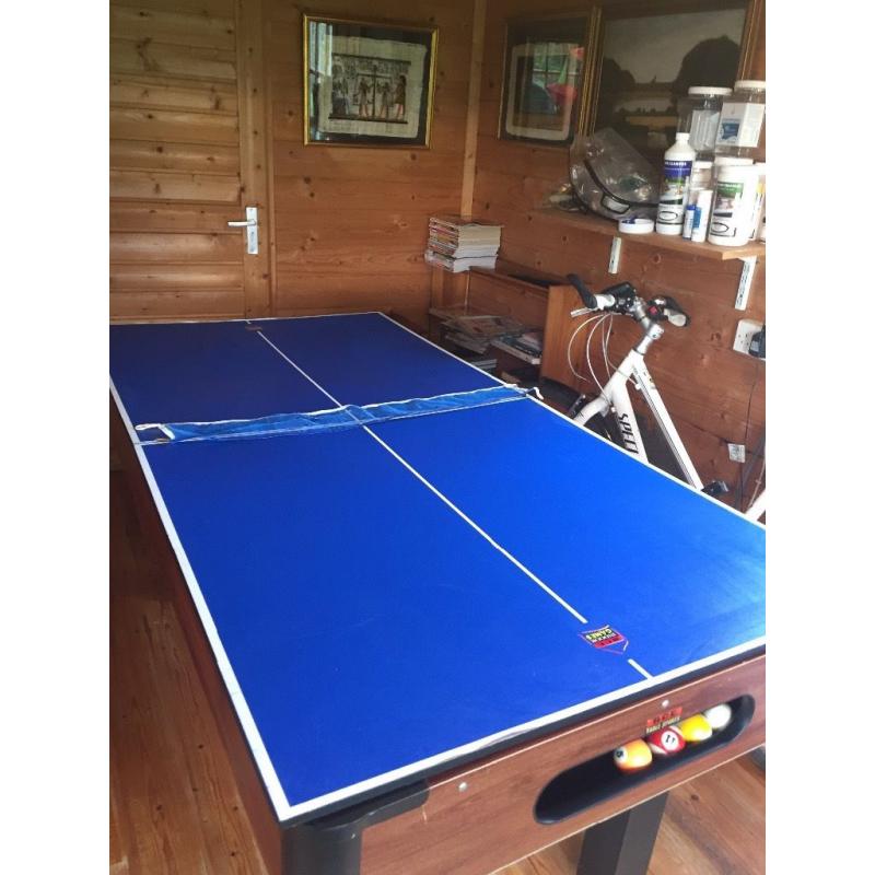 Indoor pool and table tennis table