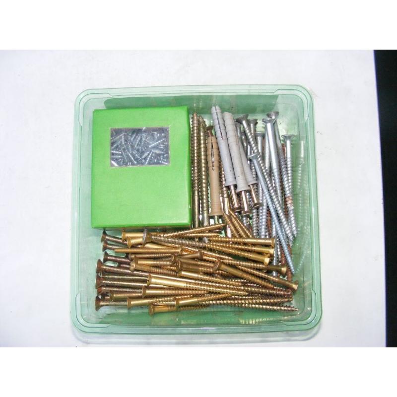 tray of screws, some brass.