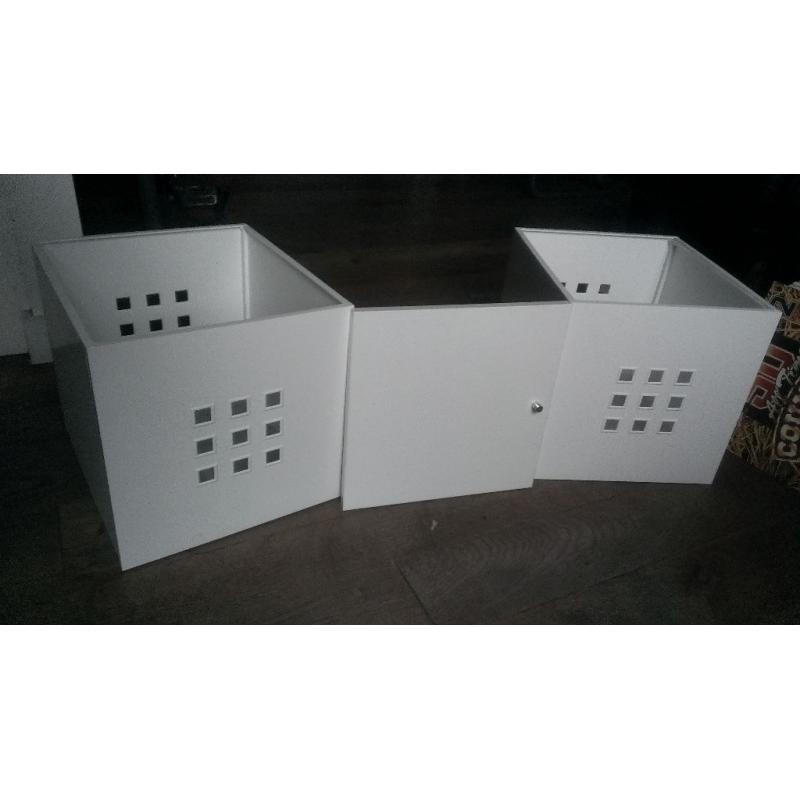 Ikea boxes storage (2 units) + 1 door bookcase kallax