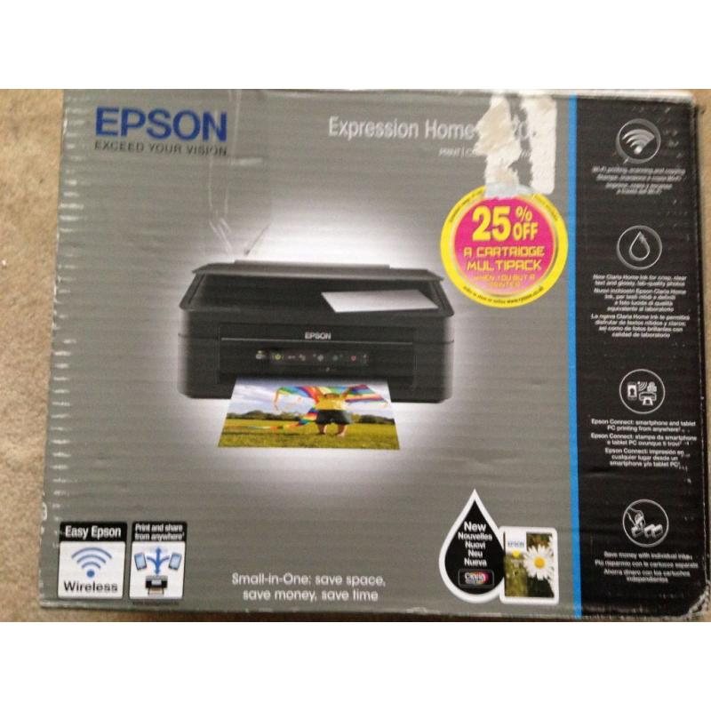 EPSON X205 PRINTER ALL IN ONE + 4 random compatible colour ink cartridges with WI-FI