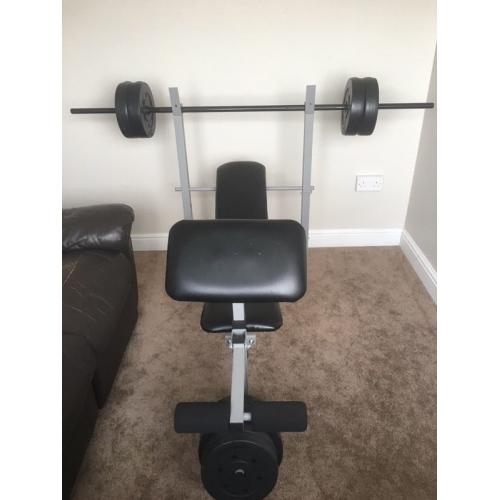Weight bench and weights