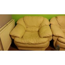 FREE Sofa leather cream 3 and 2 and arm chair