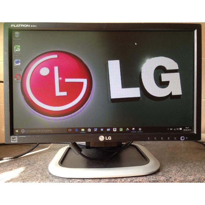 LG Flatron E1911SX 19" Widescreen LCD TFT Flat screen Monitor with adjustable stand.