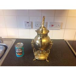 Brass spirit kettle with burner and stand