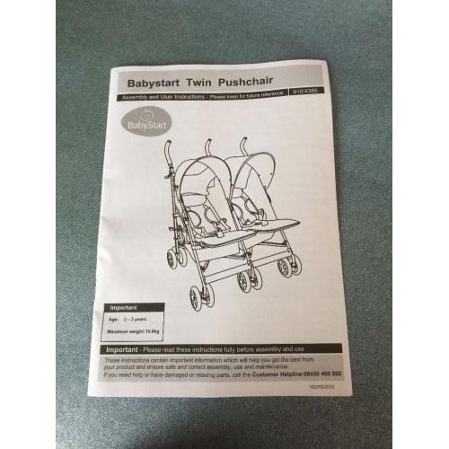 Babystart twin pushchair/buggy.