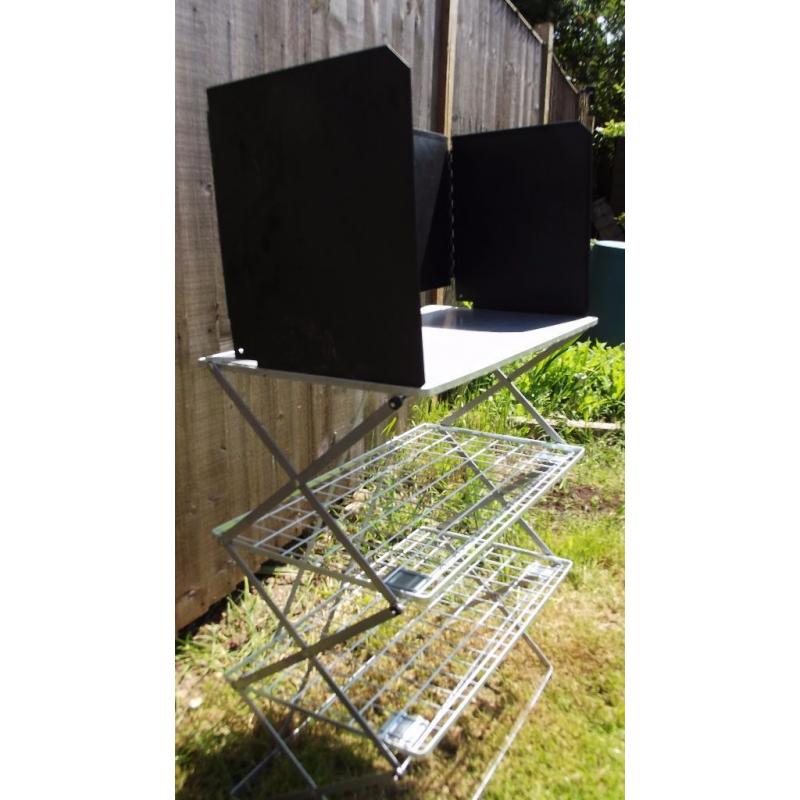 Folding camping kitchen stand