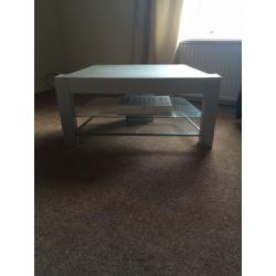 Grey/ Silver Corner TV Unit with 2 glass shelves