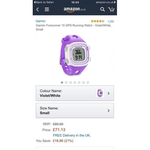 Garmin Forerunner 10 GPS running watch