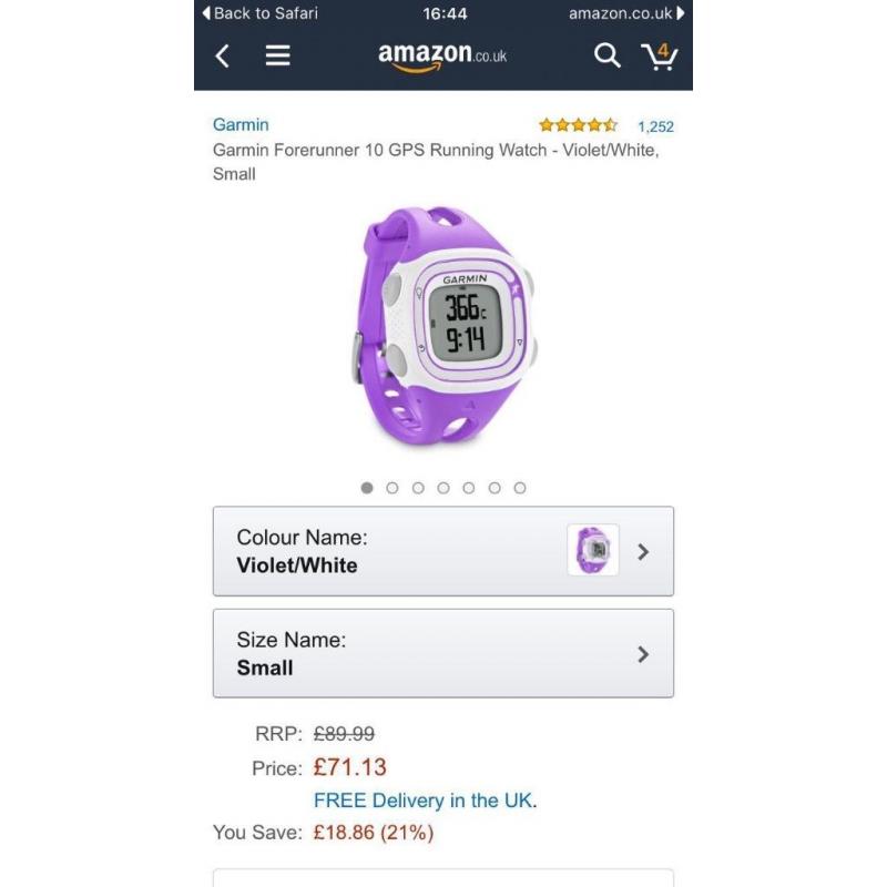 Garmin Forerunner 10 GPS running watch