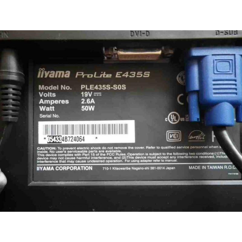 IIYAMA Prolite E435S 17" LCD Computer PC Monitor