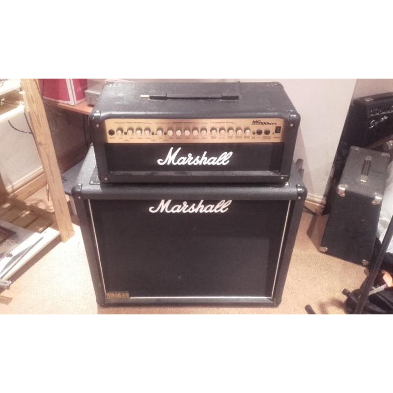 Marshall MG 100 HDFX head & JCM 1936 2x12 cab