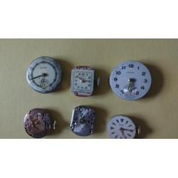 Collectible Rare old watch dials and mechanism x6