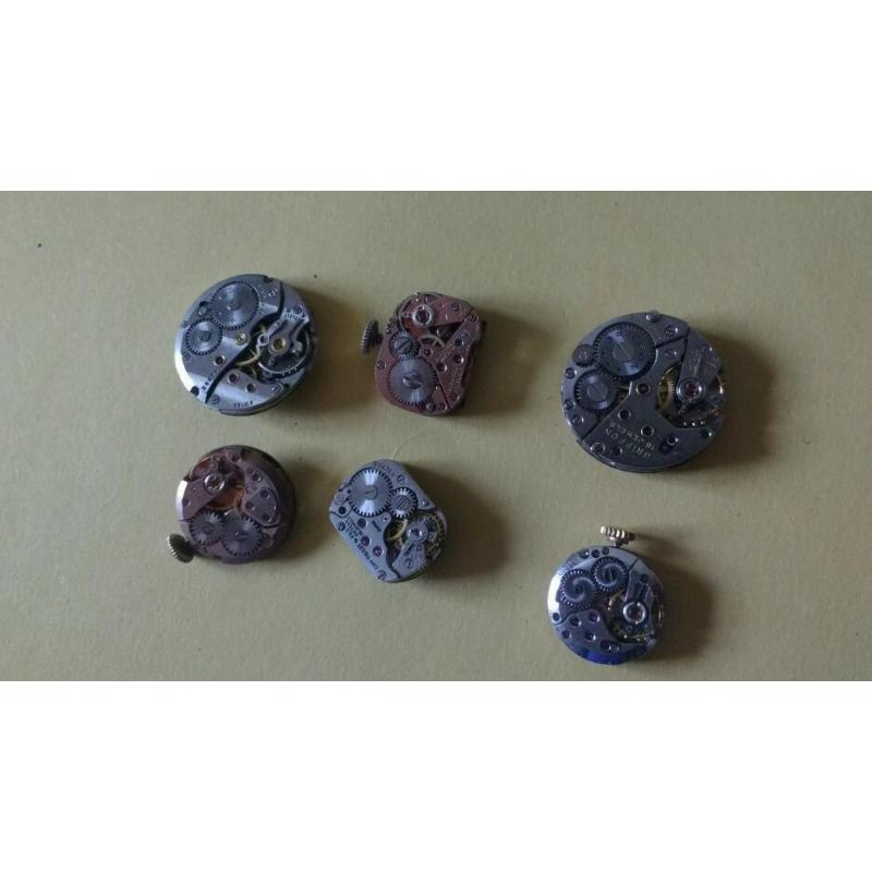 Collectible Rare old watch dials and mechanism x6