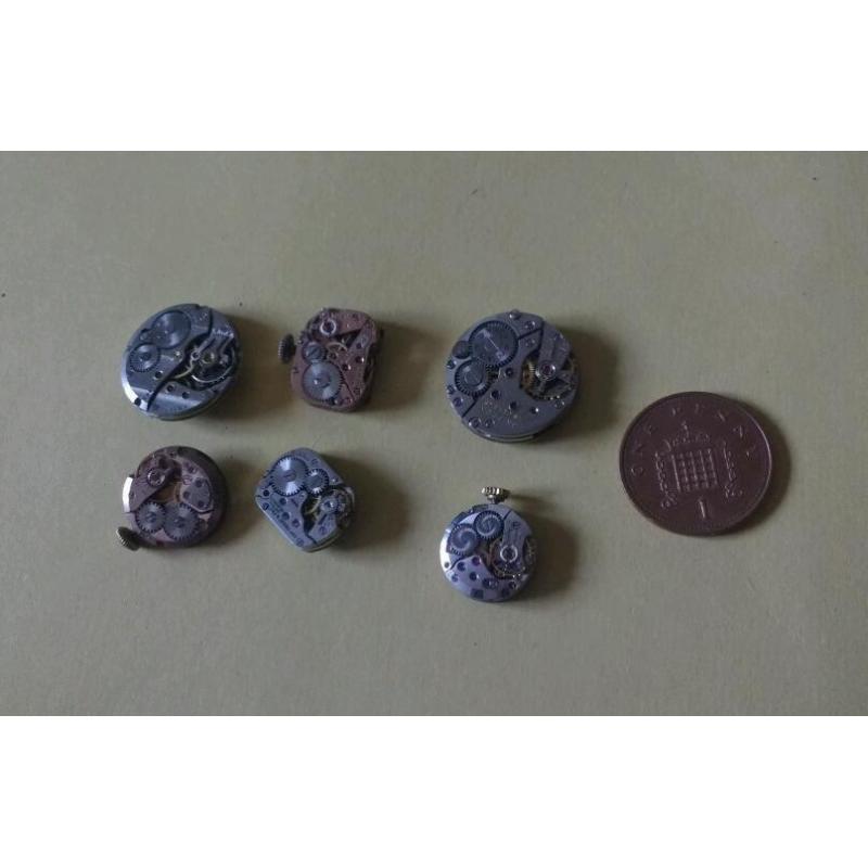 Collectible Rare old watch dials and mechanism x6
