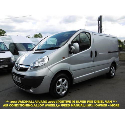 2013 VAUXHALL VIVARO 2700 CDTI SPORTIVE IN SILVER WITH AIR CONDITIONING,ELECTRIC