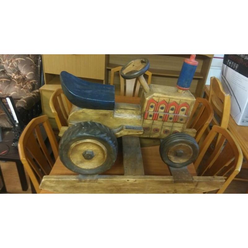 Handmade Kids wooden rocking tractor