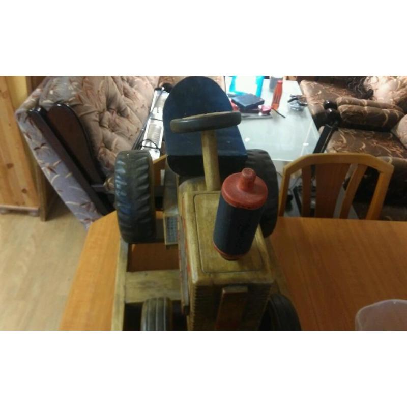 Handmade Kids wooden rocking tractor