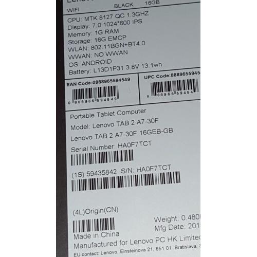 Lenova TAB 2 A7-30 16g
