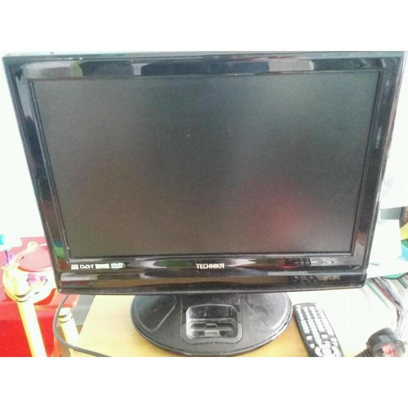 19 inch tv with dvd player a d docking station