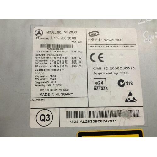 MERCEDES SPRINTER A169 MF2830 A1699002000 CD PLAYER RADIO 2010 - 2015