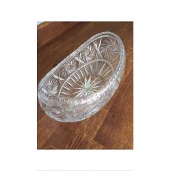 2 antique glass cut crystal bowl and vase