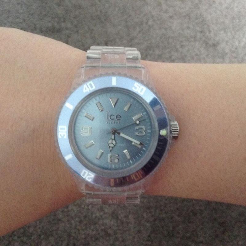 CLEAR LIGHT BLUE ICE WATCH