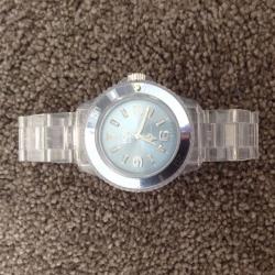 CLEAR LIGHT BLUE ICE WATCH