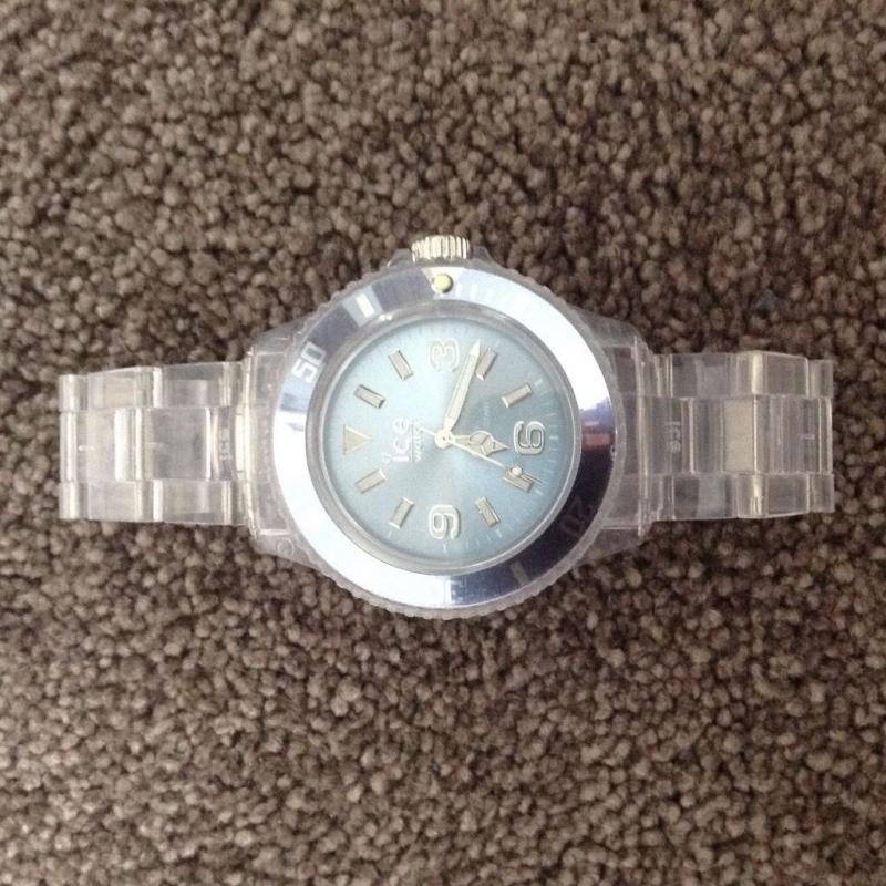 CLEAR LIGHT BLUE ICE WATCH