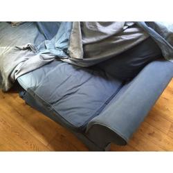 Large blue sofa