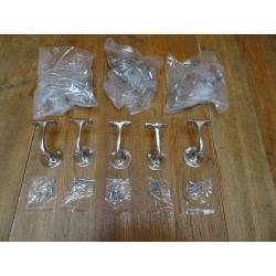 Handrail brackets for staircase handrail. Packs of 5 brackets.