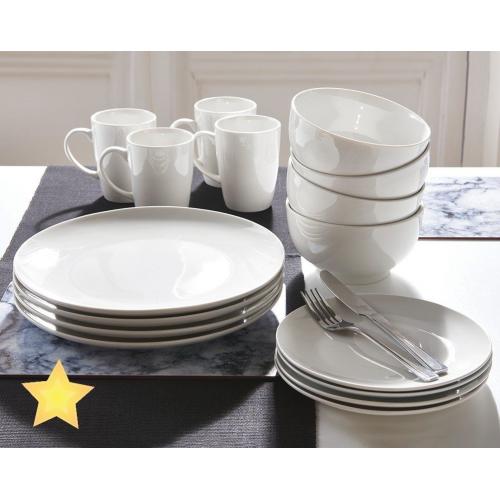 White 12 Piece Dinner Set With free cups