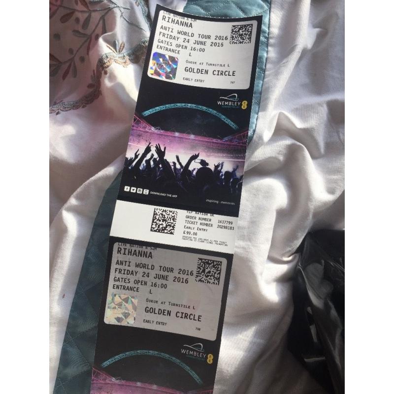 2 Rihanna golden circle tickets