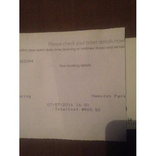 Beyonce Platnium VIP Gold Circle Tickets FACE VALUE 7th July Hampden Park