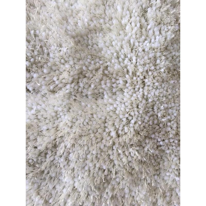 NEW Textured Luxury Fluffy Shag Rug Cream/White 140 x 200 cm SALE OVER 50% OFF RRP