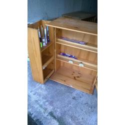LARGE PINE CRAFT/SEWING CABINET INDUSTRIAL