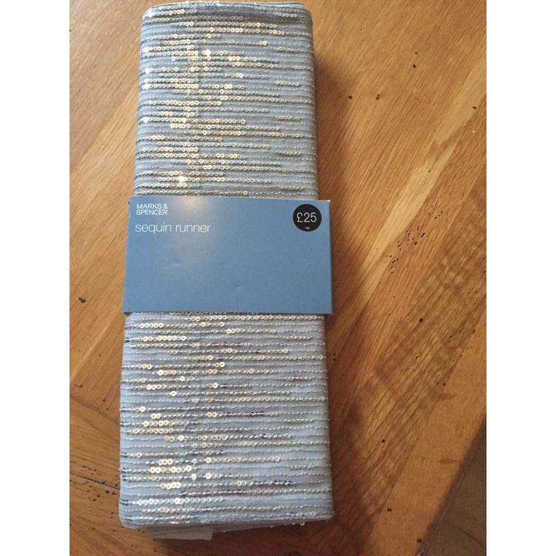 New grey/silver sequin table runner